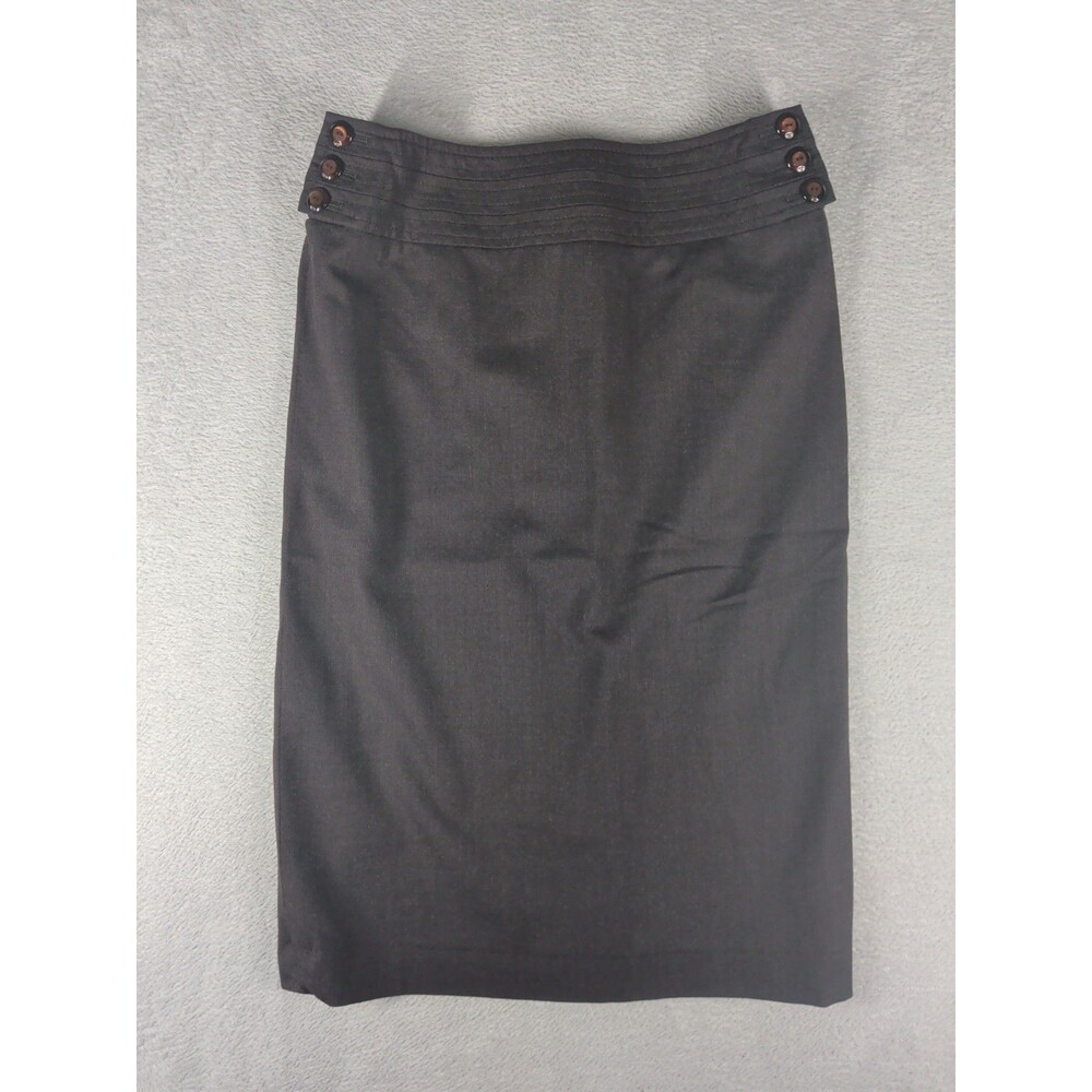Vintage Escada Wool Pencil Skirt Womens 6 (36) Gray Knee Length zip lined lightw